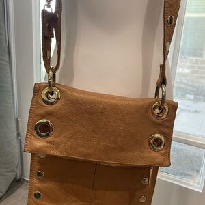 Hammitt Tan Leather Crossbody Bag with Gold Accents